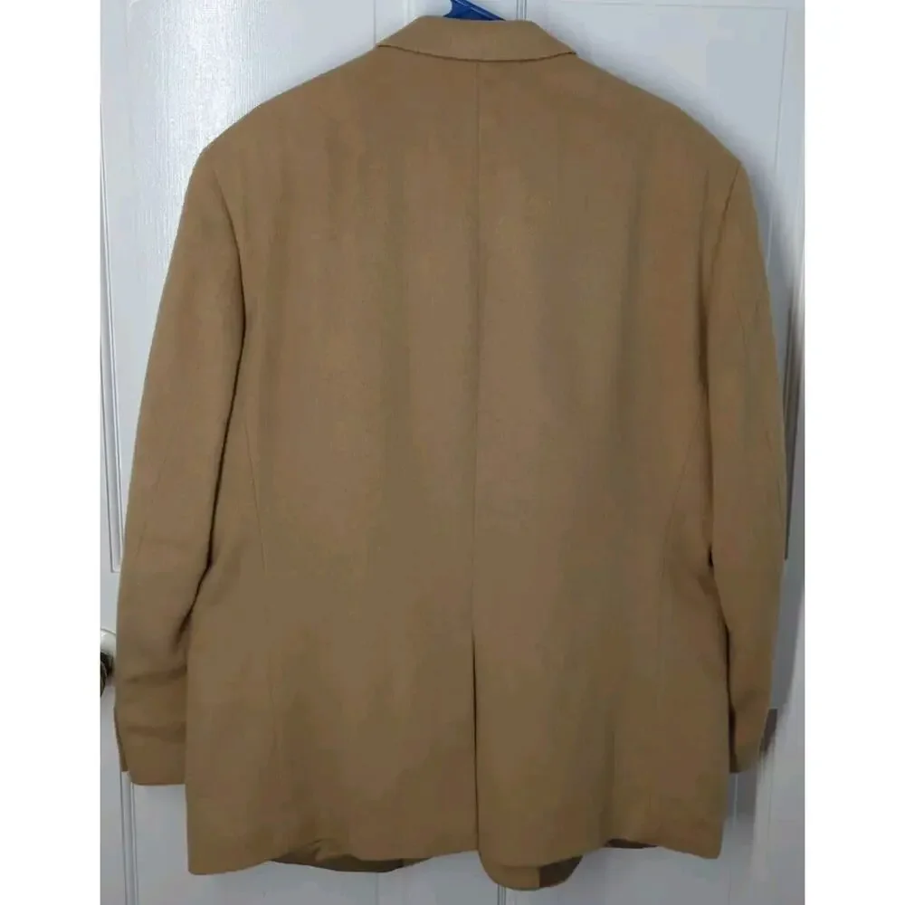 Lauren Ralph Lauren Mens 100% Camel Hair Single Breasted Blazer Size 46R Tan